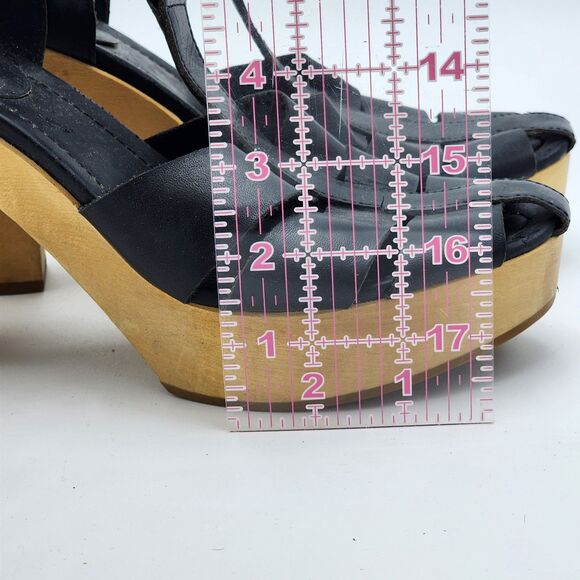 Madewell Andie Fisherman Chunky Wooden Platform Heels Size 9 - Picture 10 of 10